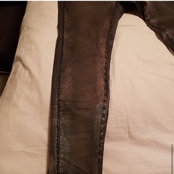 *RESERVED* Rare Authenticated Leather Whip Stitch Jeans - Picture 13 of 16